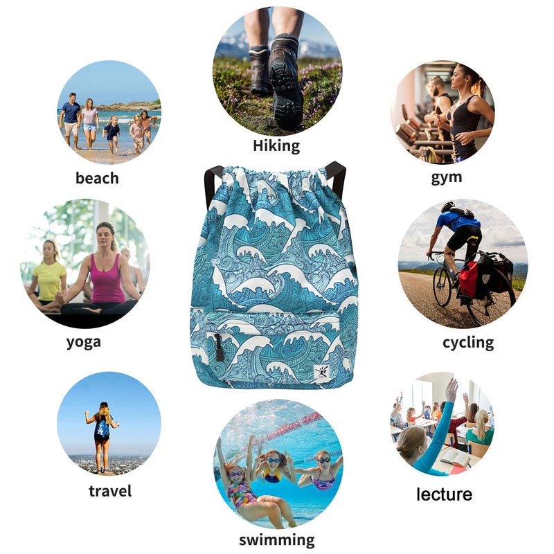 Risefit حقيبة سحب مقاومة للماء، حقيبة رياضية للرجال والنساء - Image 5